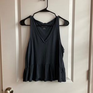American eagle Size Medium navy shirt with ruffle detail at the bottom